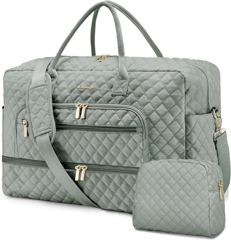 LUOCIP Travel Duffle Bag Weekender for Women - 38L Carry-On Overnight Personal Item Bag with Shoe Compartment & Wet Pocket Weekend Tote Bags with Toiletry Hospital Bags for Labor and Delivery - Image 1